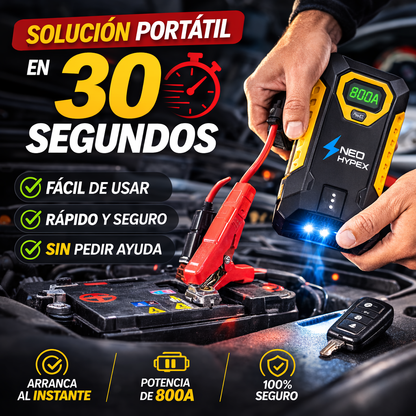 ARRANCADOR DE BATERÍA PROFISSIONAL + ARRANCA TU COCHE EN SEGUNDOS + SIN PEDIR AYUDA A NADIE + GRATIS ESTUCHE DE TRANSPORTE
